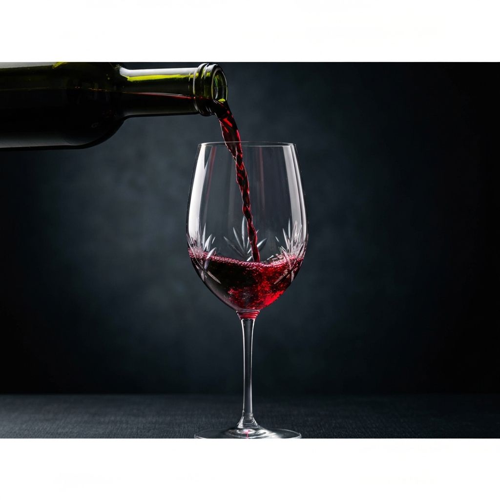 Elegant red wine pour